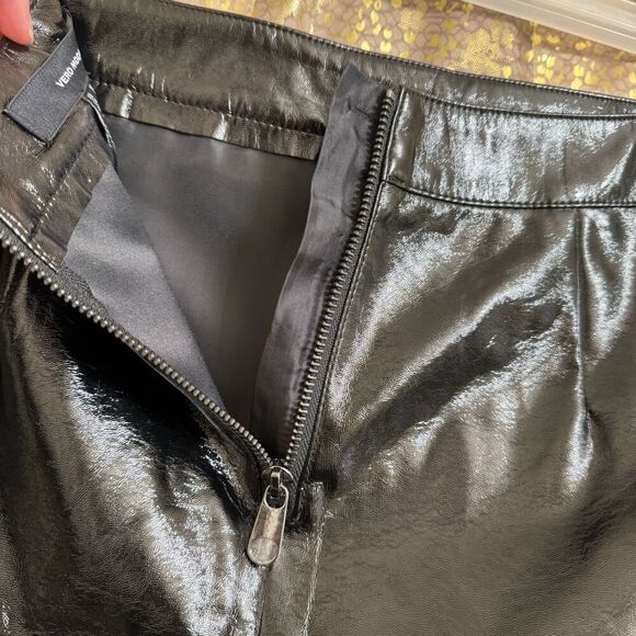 Vero Moda Black Shiny Coated Vinyl Short Mini Skirt XS NWT - Picture 8 of 11